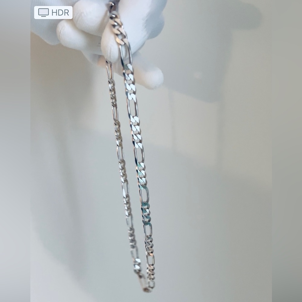 VTG Sterling Silver SOLID 925 Chain ♥️ (FIGARO Style) Made in Italy 🇮🇹